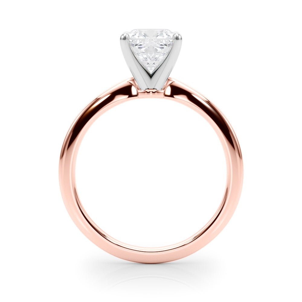 IGI Lab-Grown Cushion Diamond Four Prong Solitaire Engagement Ring, D Color VVS Clarity
