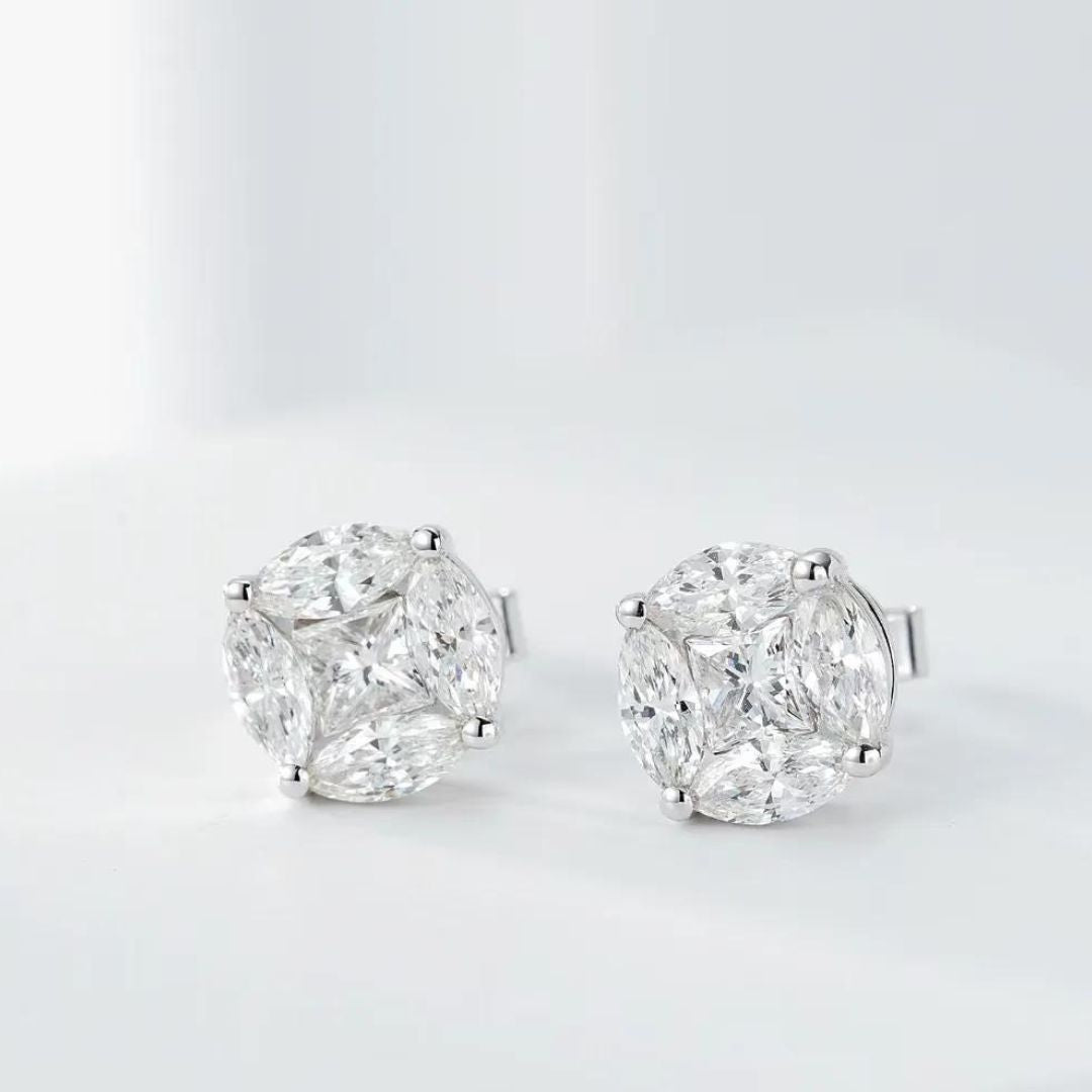 0.30Ct Natural Round Diamond Studs Earrings In Platinum