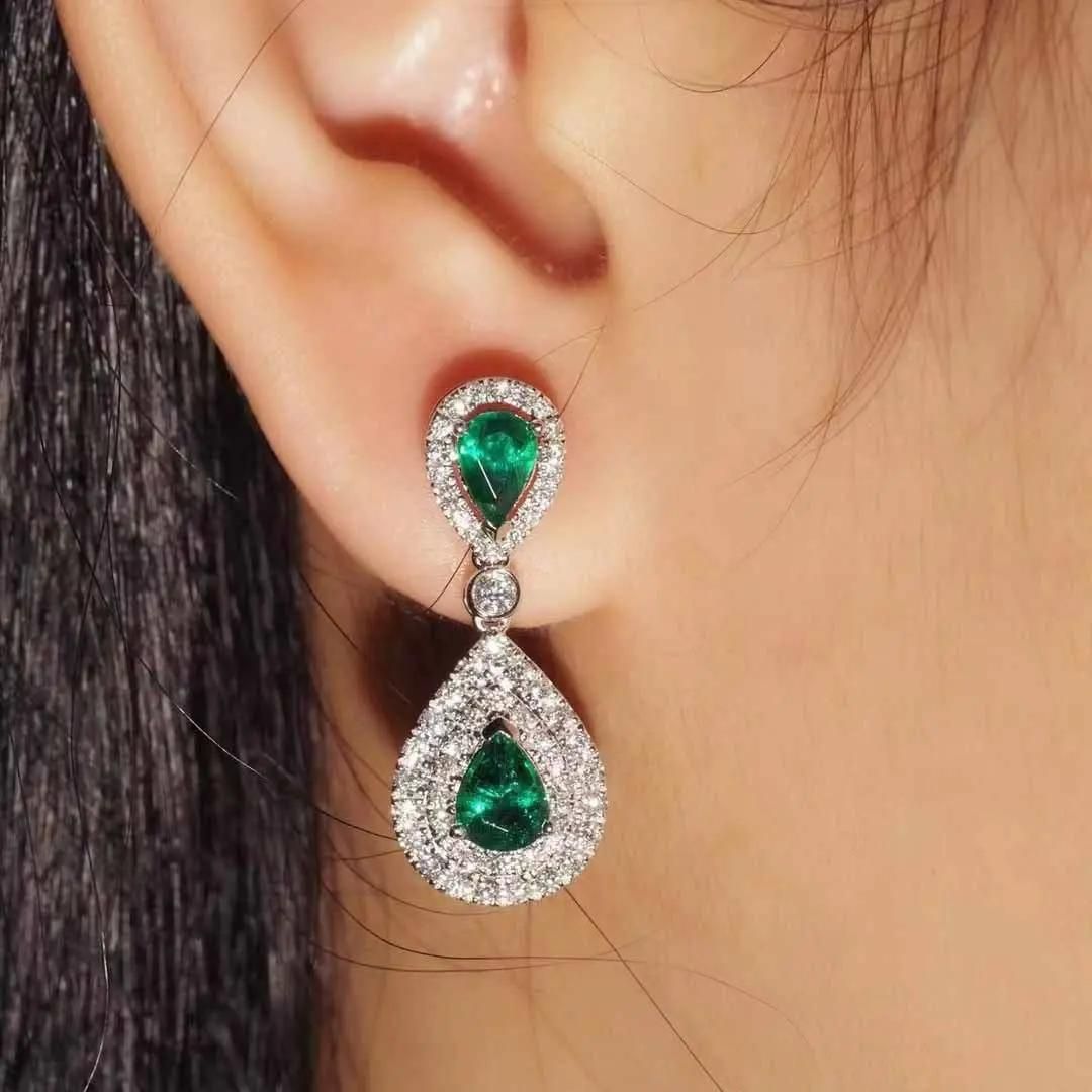 0.44Ct Pear Lab Grown Diamond Dangle Drop Earring in White Gold