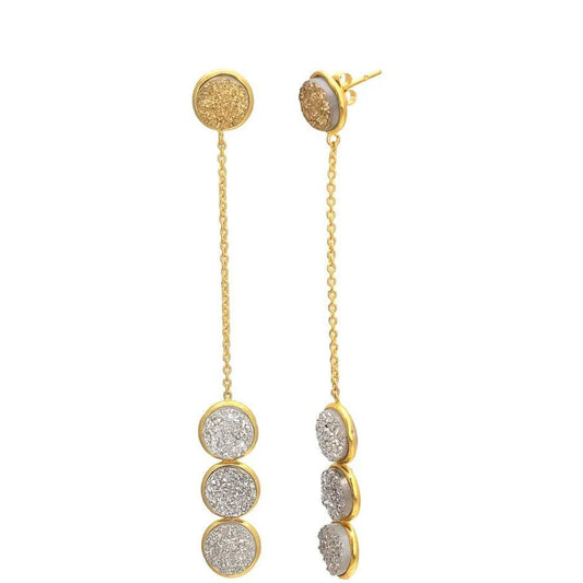 0.12Ct Lab Grown Diamond Small Drop Earrings in Yellow Gold