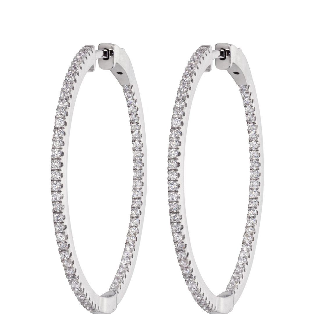 0.54Ct Lab Grown Diamond  Hoop Earring in White Gold