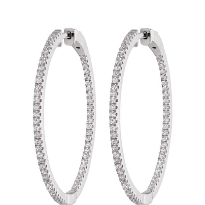 0.54Ct Lab Grown Diamond  Hoop Earring in White Gold