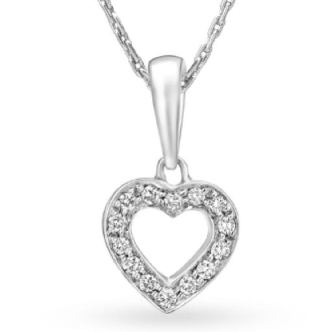 0.20Ct Round Lab Grown Diamond Heart Shape Pendant in Gold