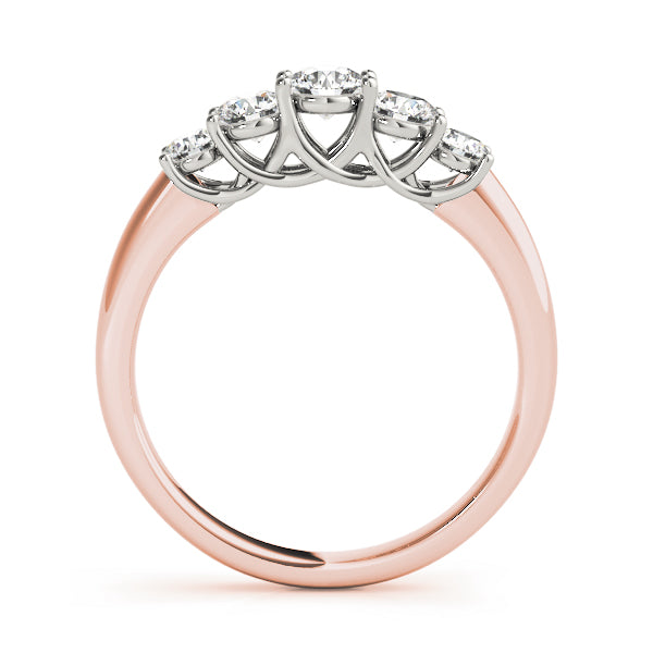 Lab-Grown Round Diamond Prong Set 5-Stone Diamond Ring, DE Color VVS Clarity