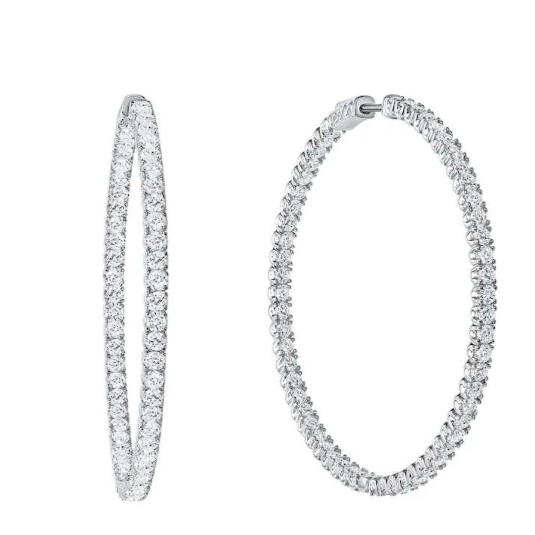 1.00ct Round Lab Grown Diamond Hoop Earring in White Gold
