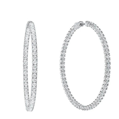 1.00ct Round Lab Grown Diamond Hoop Earring in White Gold