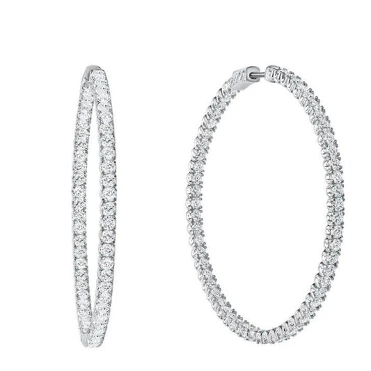 1.00ct Round Lab Grown Diamond Hoop Earring in White Gold