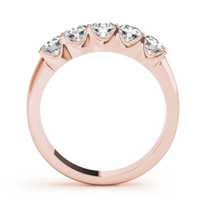 1.00ct Lab-Grown Round Diamond 5-Stone Shared U Prong Set Diamond Ring, DE Color VVS Clarity