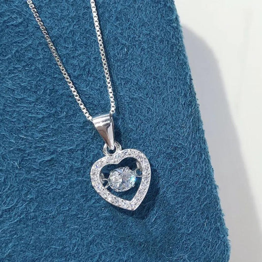 0.06Ct Solitaire Lab Grown Diamond Heart Shape Charm Pendant in Gold