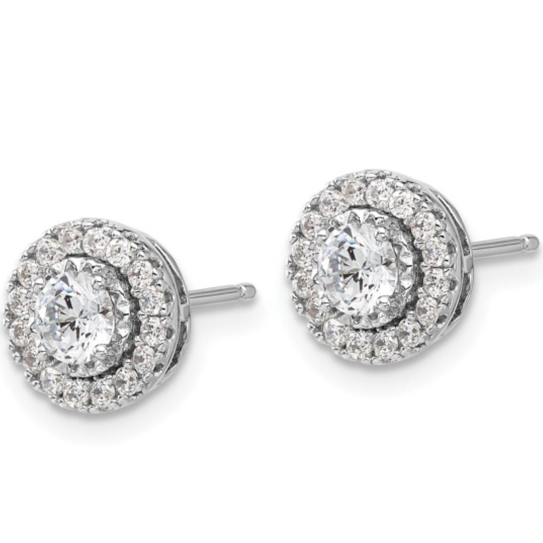 0.84Ct Lab Grown Diamond Round Solitaire Studs Earring in White Gold