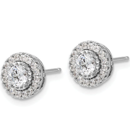 0.84Ct Lab Grown Diamond Round Solitaire Studs Earring in White Gold
