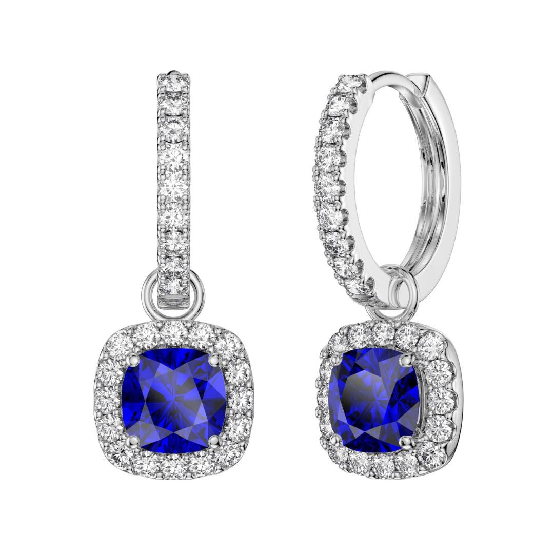 0.40Ct Lab Created Blue Sapphire Dangle Drop Earring in Gold