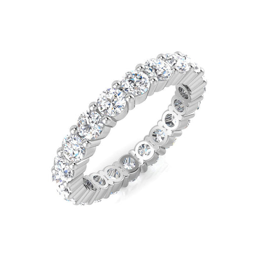 0.50-3.50 Carat Lab-Grown Round Cut D/VVS Diamond Prong Set Full Eternity.