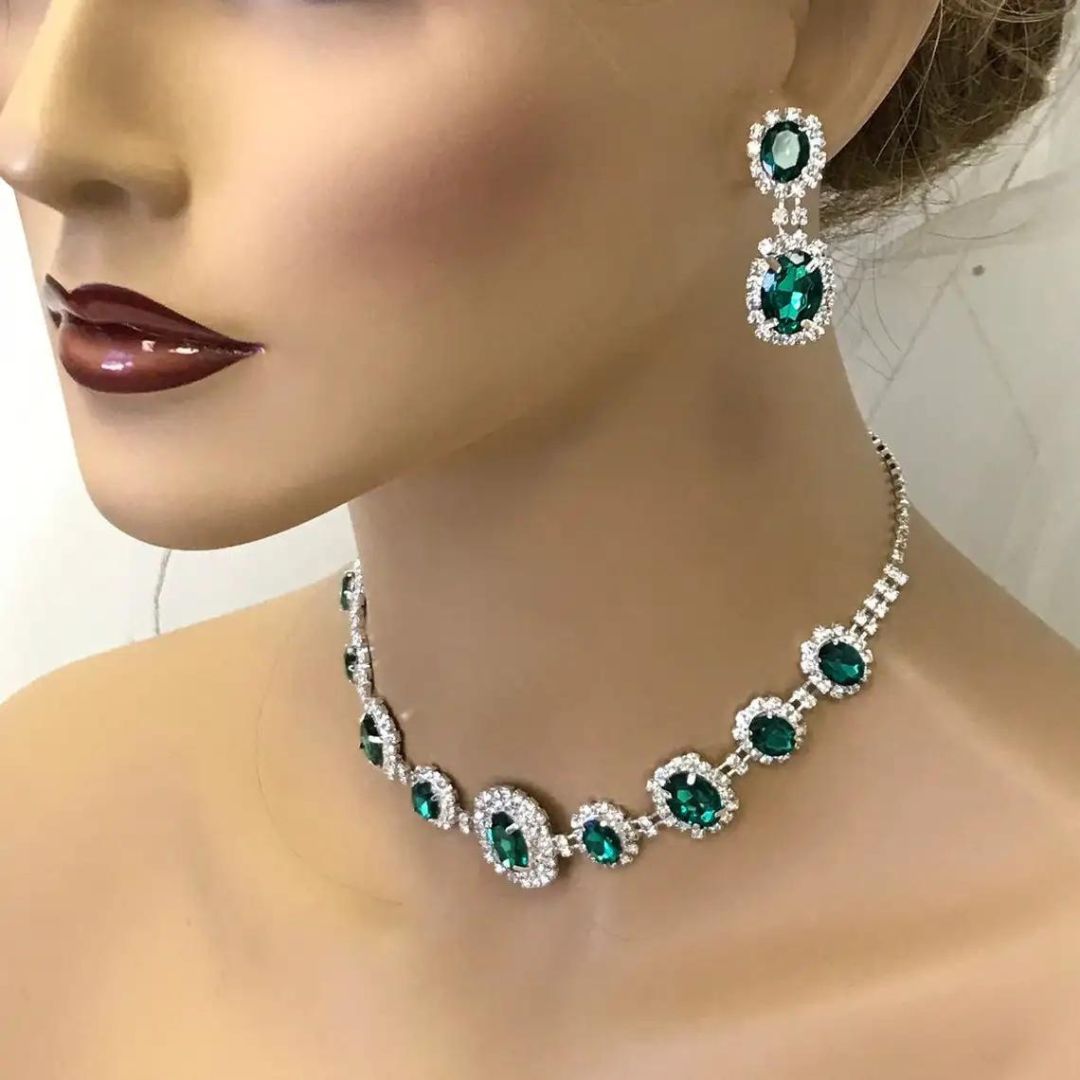 0.47Ct Lab Grown Diamond Emerald Dangle Earrings in White Gold