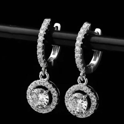 1.15Ct Lab Grown Diamond Dangle Drop Earrings in White Gold