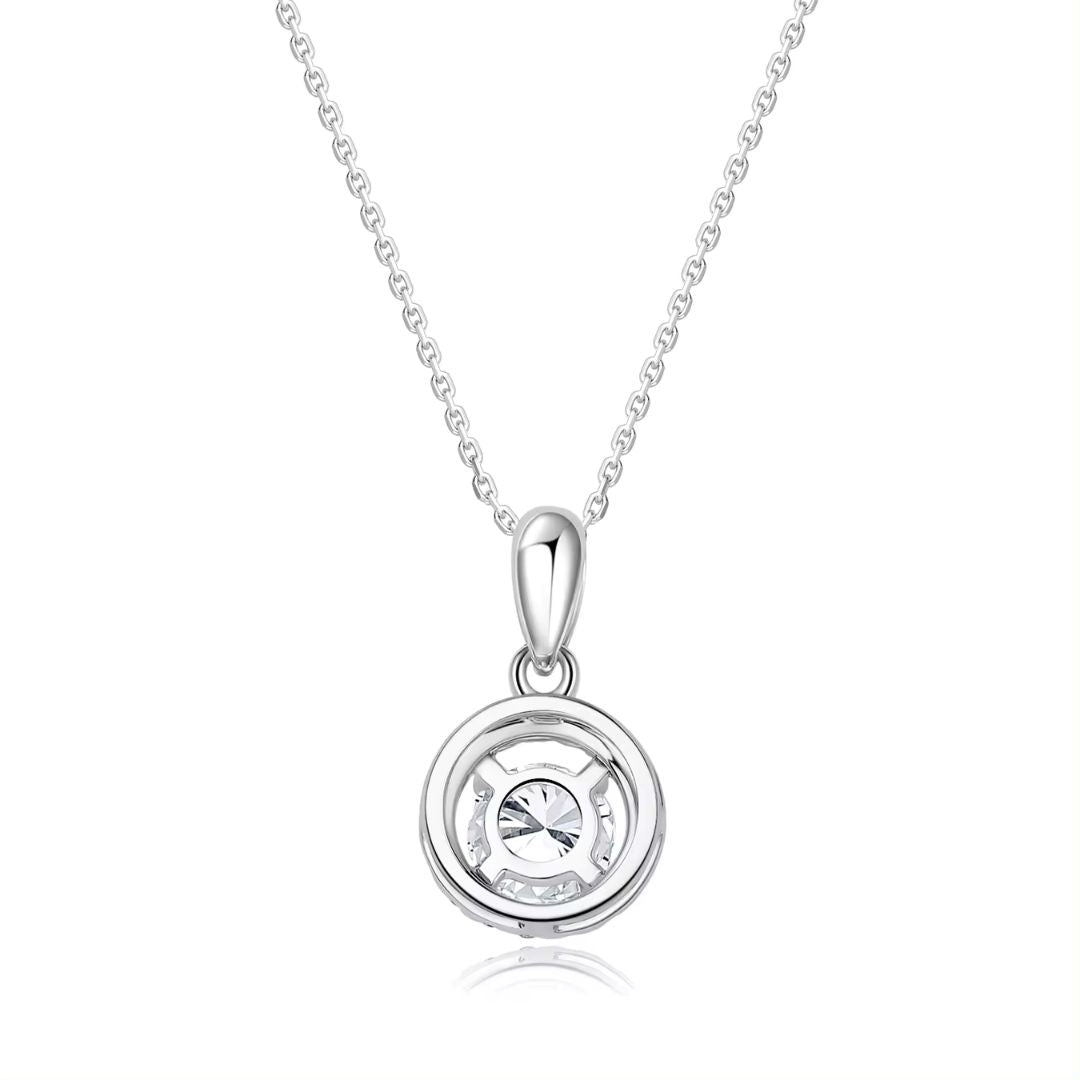 0.25Ct Round Solitaire Lab Grown Diamond Prong Set Halo Pendant in Gold