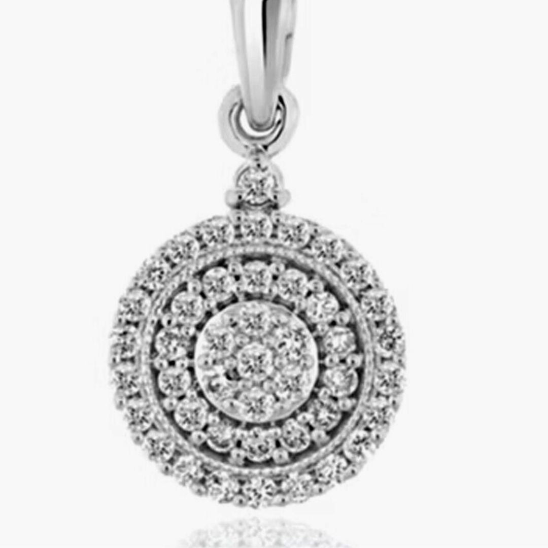 0.50Ct Round Lab Grown Diamond Halo Pendant Necklace in Gold