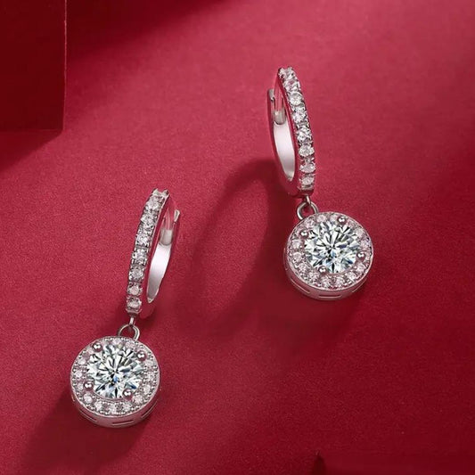 0.46Ct Lab Grown Diamond Dangle Drop Earrings in White Gold