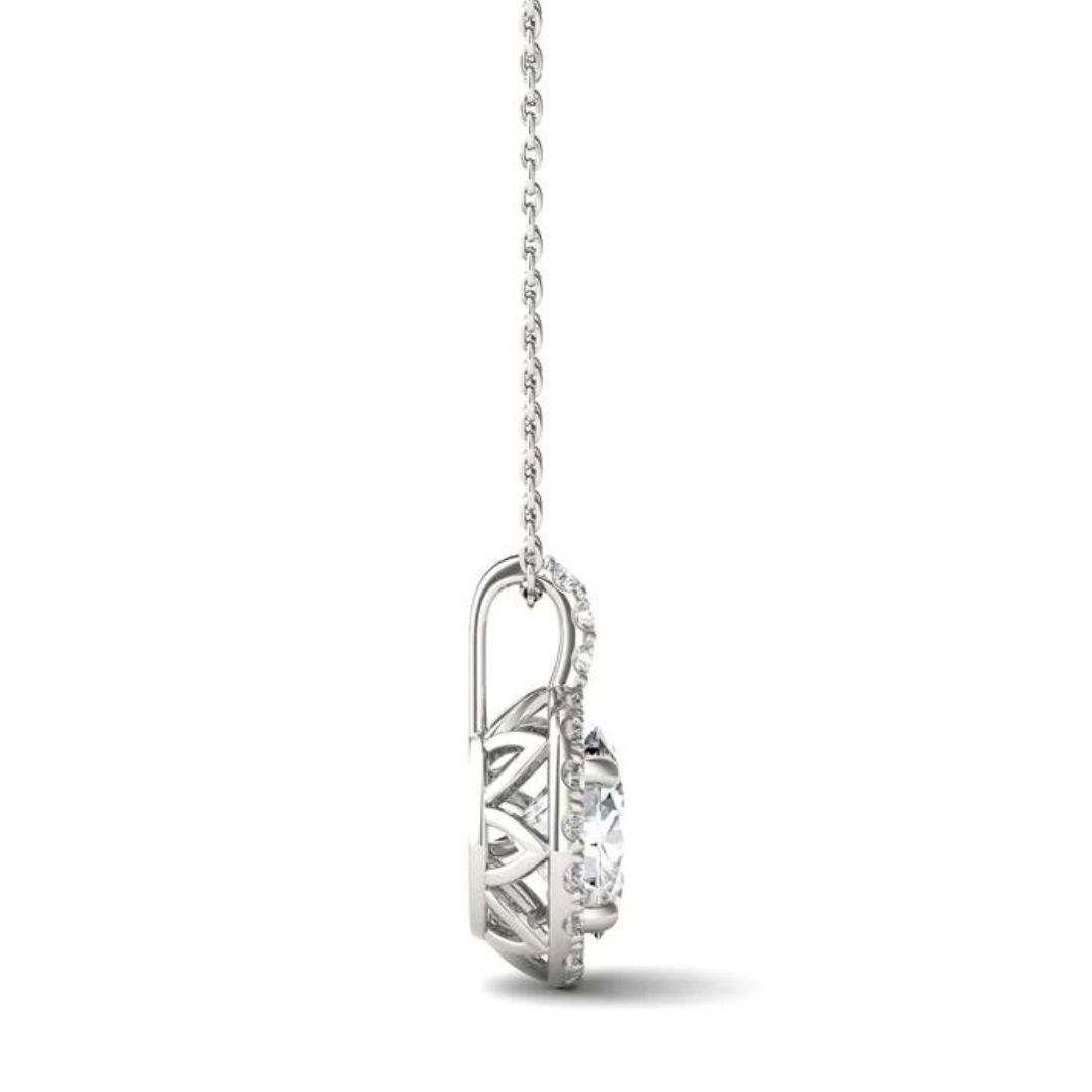 0.50Ct Lab Grown Diamond Solitaire Pendant Necklace in White Gold