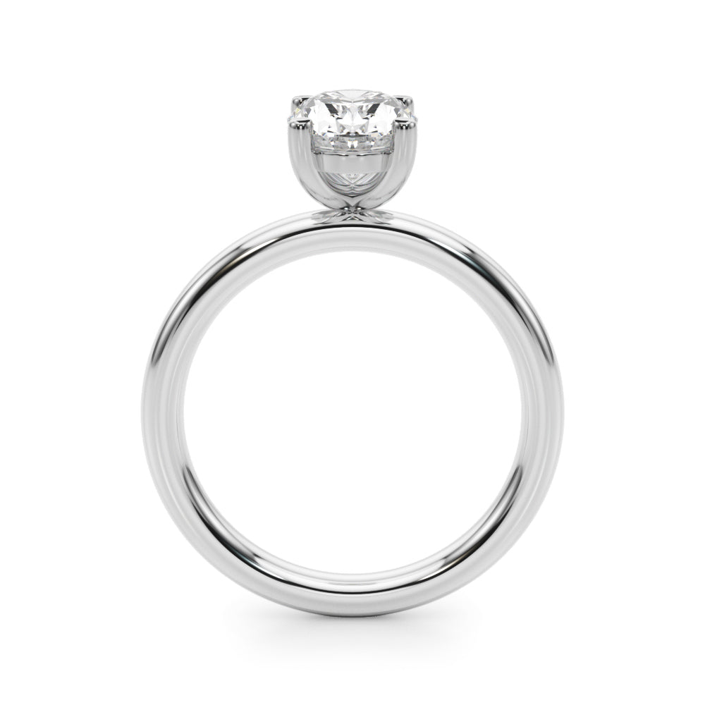 IGI Lab-Grown Oval Diamond Four Prong Solitaire Engagement Ring, D Color VVS Clarity