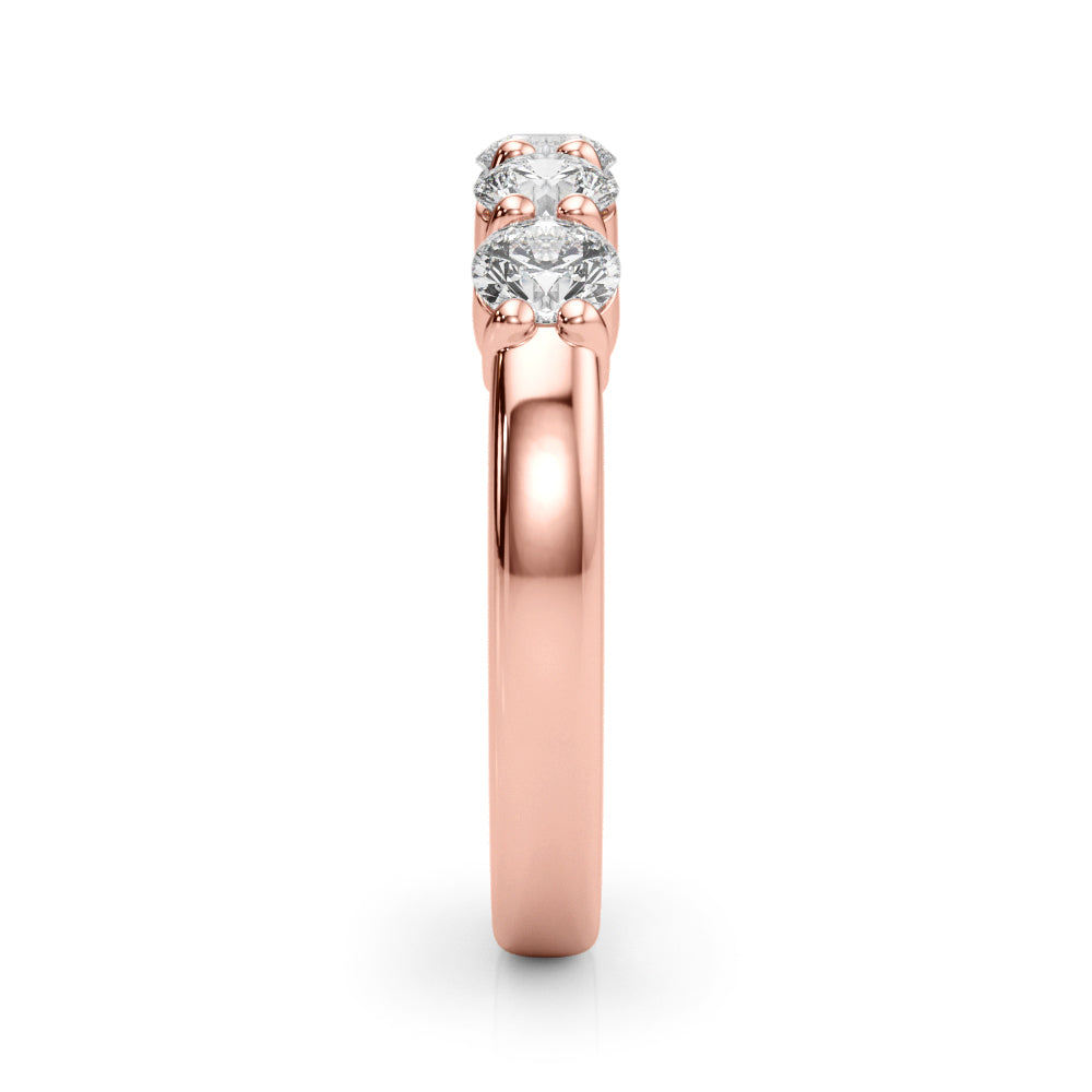 Lab-Grown Round Diamond Shared Prong 5-Stone Diamond Ring, DE Color VVS Clarity