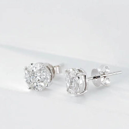0.30Ct Natural Round Diamond Studs Earrings In Platinum