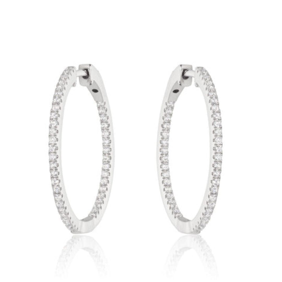 0.54Ct Lab Grown Diamond  Hoop Earring in White Gold