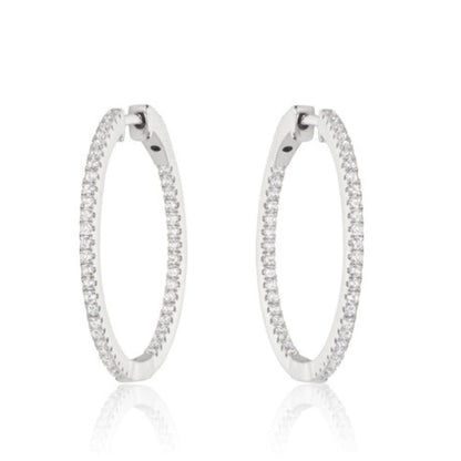 0.54Ct Lab Grown Diamond  Hoop Earring in White Gold