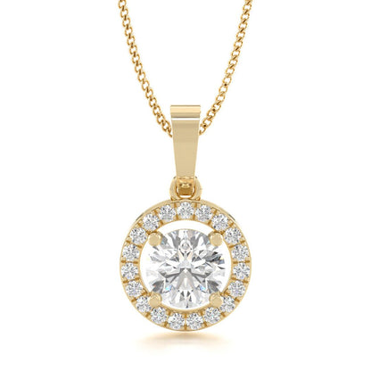 0.71Ct Lab Grown Diamond Round Solitaire Pendant Necklace in Gold