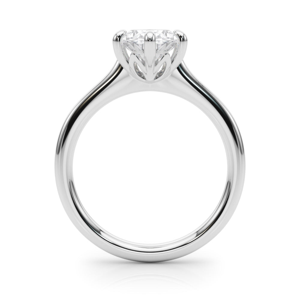 IGI Lab-Grown Oval Diamond 6 Prong Solitaire Engagement Ring, D Color VVS Clarity
