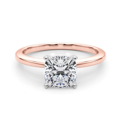 IGI Lab-Grown Cushion Diamond Four Prong Solitaire Engagement Ring, D Color VVS Clarity