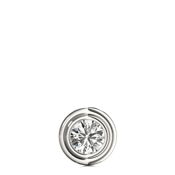 D-VVS Lab-Grown Round Cut Bezel Set Necklace Pendant