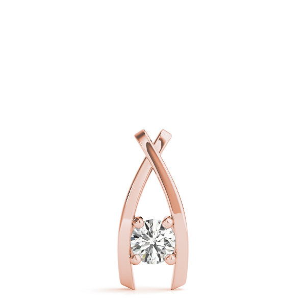 D-VVS Lab Grown Round Cut Diamond 4-Prong Necklace Pendant For Women