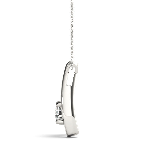 D-VVS Lab Grown Round Cut Diamond 4-Prong Necklace Pendant For Women