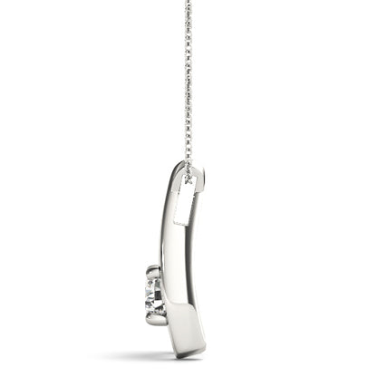 D-VVS Lab Grown Round Cut Diamond 4-Prong Necklace Pendant For Women