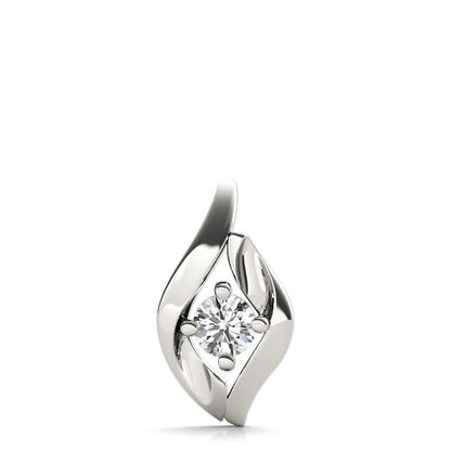 0.25 Ct To 0.75 Ct Natural Round Leaf-Inspired Diamond Pendant