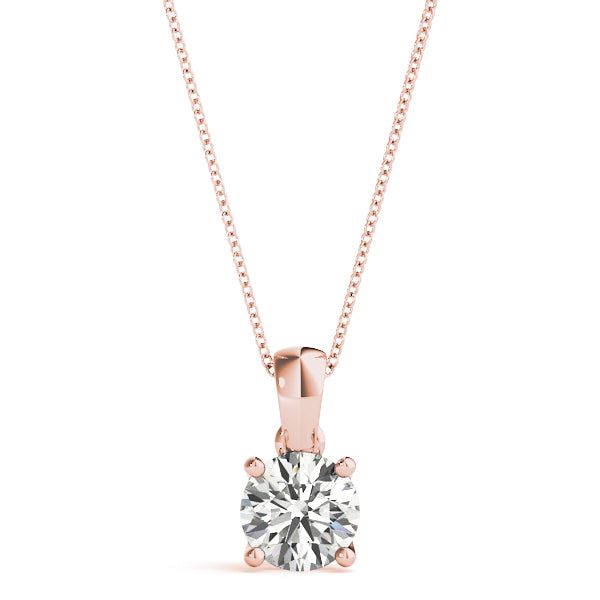 Round Lab Grown Diamond Solitaire Pendant, D Color VVS Clarity 0.20 Ct To 2.00 Ct