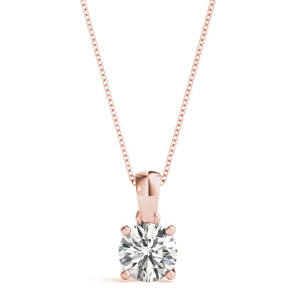 Round Lab Grown Diamond Solitaire Pendant, D Color VVS Clarity 0.20 Ct To 2.00 Ct