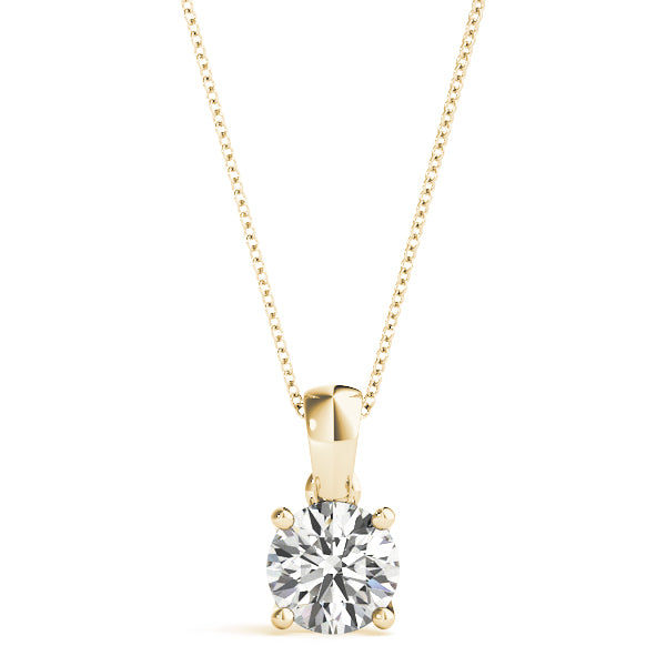 Round Lab Grown Diamond Solitaire Pendant, D Color VVS Clarity 0.20 Ct To 2.00 Ct