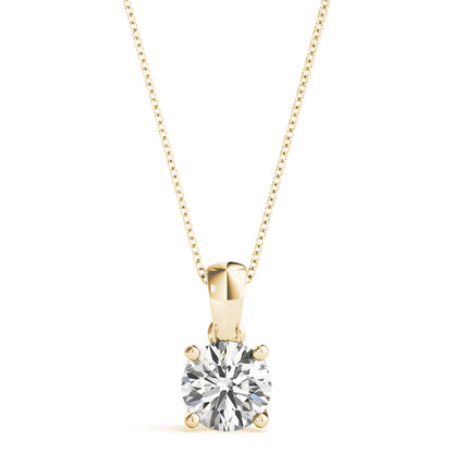 Round Lab Grown Diamond Solitaire Pendant, D Color VVS Clarity 0.20 Ct To 2.00 Ct