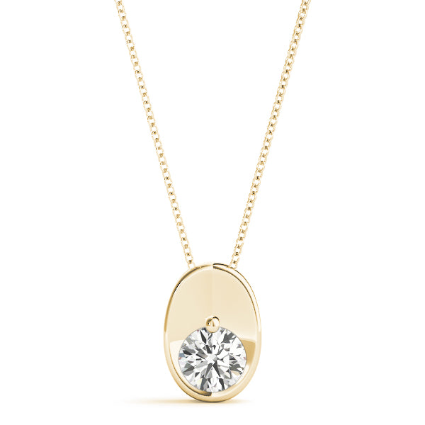 0.20 Ct To 2.00 Ct Classic Round Diamond Oval Necklace