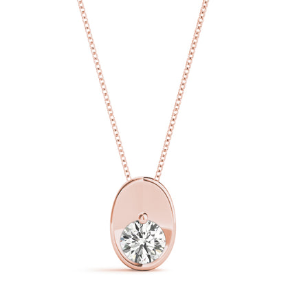 0.20 Ct To 2.00 Ct Classic Round Diamond Oval Necklace