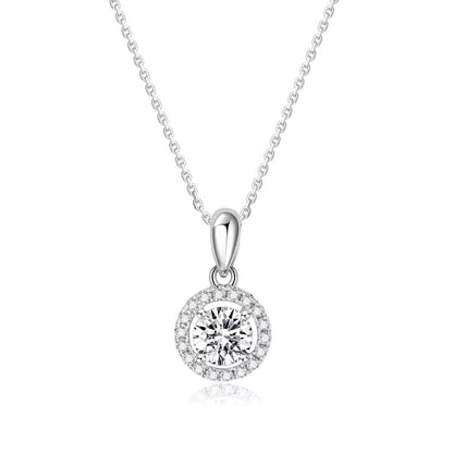 0.25Ct Round Solitaire Lab Grown Diamond Prong Set Halo Pendant in Gold