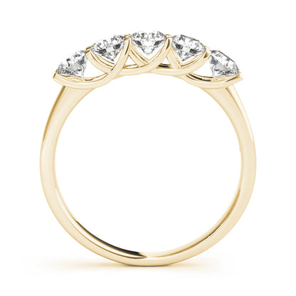 1.00ct Lab-Grown Round Diamond 5-Stone Trellis Set Diamond Ring, DE Color VVS Clarity