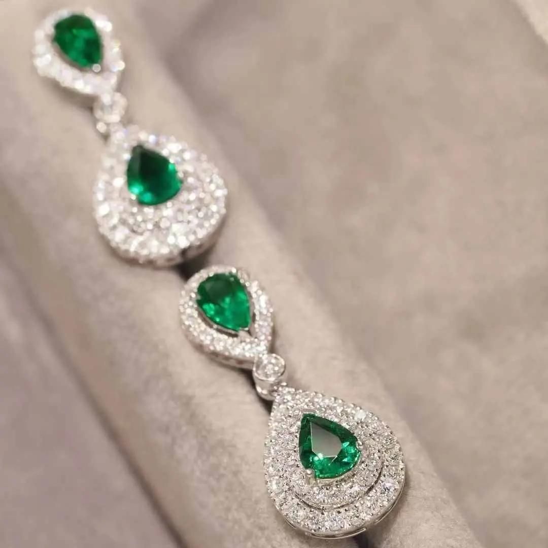 0.44Ct Pear Lab Grown Diamond Dangle Drop Earring in White Gold