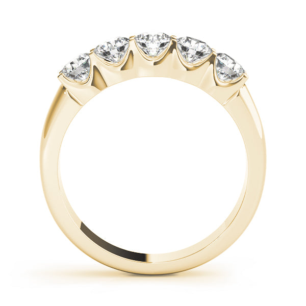 1.00ct Lab-Grown Round Diamond 5-Stone Shared U Prong Set Diamond Ring, DE Color VVS Clarity