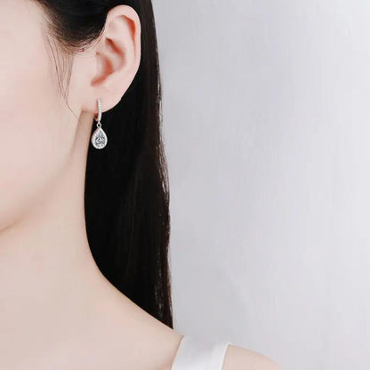 0.20Ct Lab Grown Diamond Pear Dangle Drop Earrings in White Gold