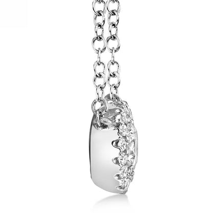 1.00Ct Round Lab Grown Diamond Pave Set Pendant Necklace in Gold