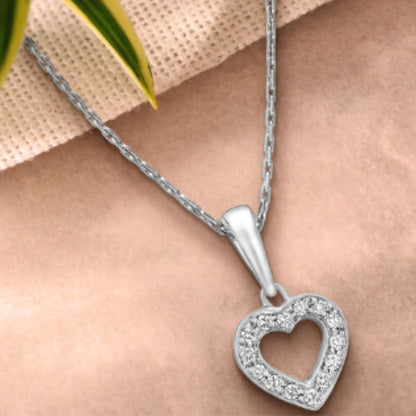 0.20Ct Round Lab Grown Diamond Heart Shape Pendant in Gold