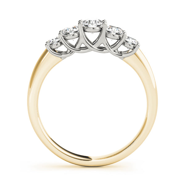 Lab-Grown Round Diamond Prong Set 5-Stone Diamond Ring, DE Color VVS Clarity